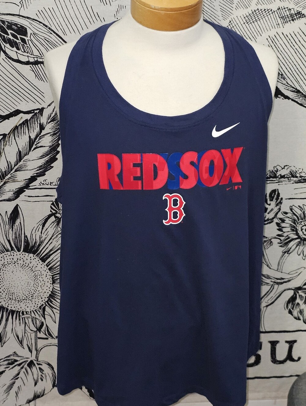 Nike Dri-fit Navy Red Sox Graphic Tank with Standout Letters XXL
